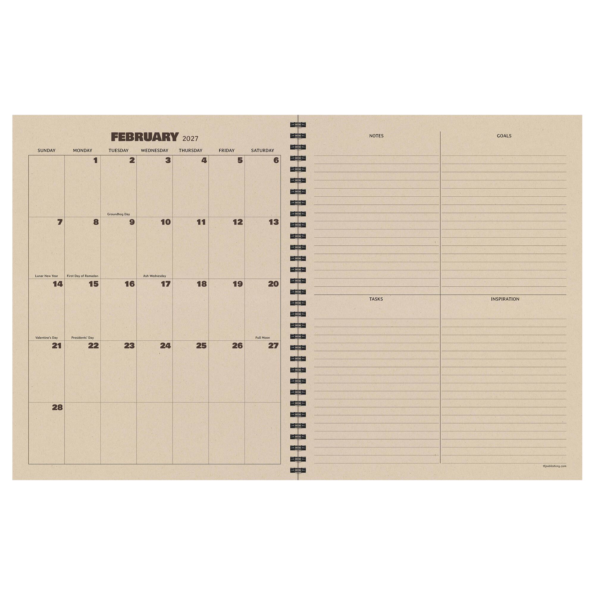 TF Publishing Large Leather Compass Weekly Monthly Planner